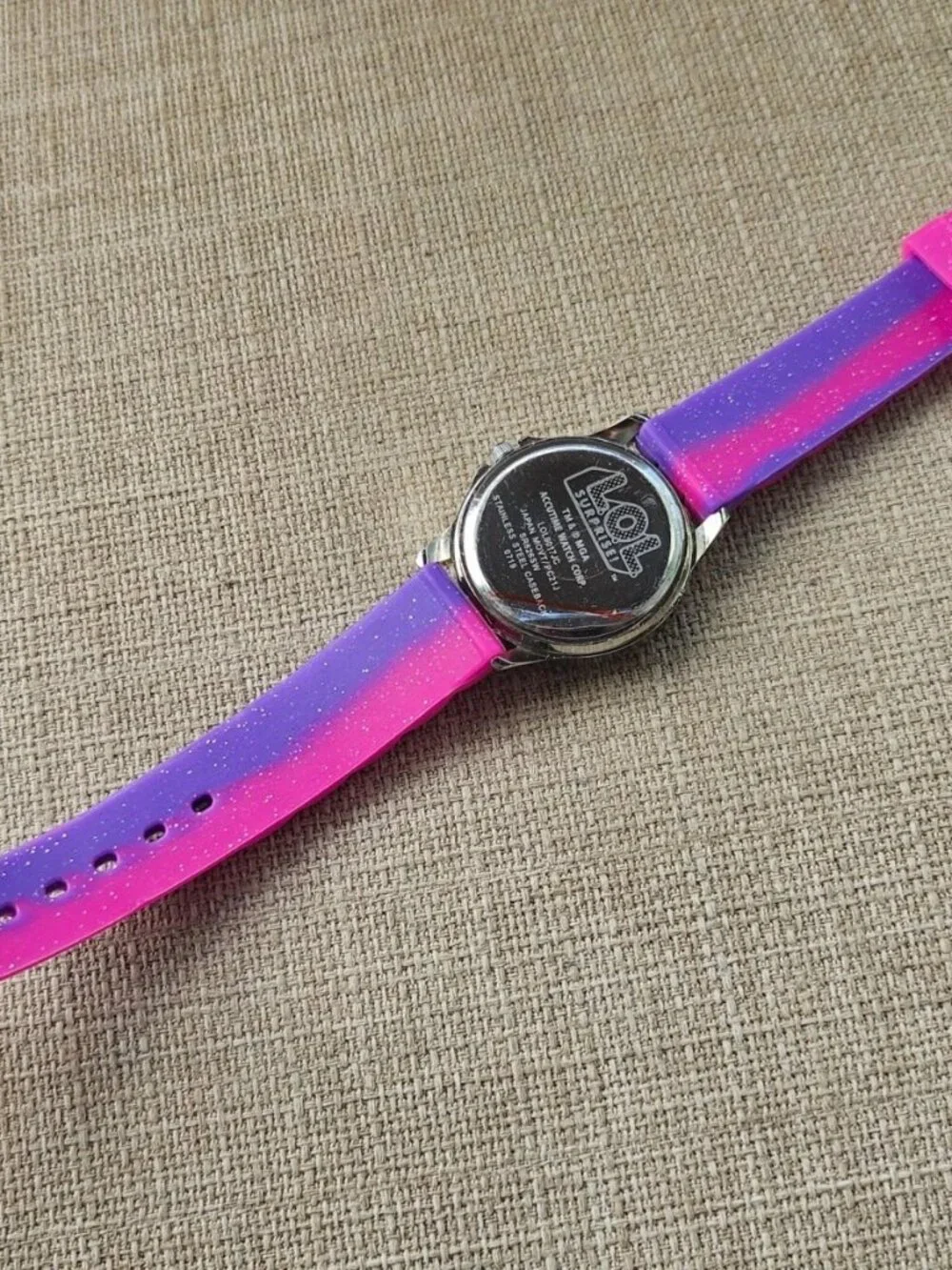 LOL Surprise Girl Wristwatch Purple/Pink Tone Rubber Strap Analog Quartz Watch
